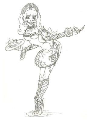 zombie pinup coloring pages coloring book  coloring pages