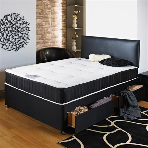 Don T Miss Out Black Upholstered Divan Bed With Mattress