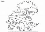 Torterra Pokemon Draw Drawing Step Tutorials Drawingtutorials101 sketch template