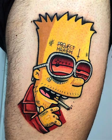10 Crazy Bart Simpson Tattoos Tatuaje De Los Simpsons Tatuajes De