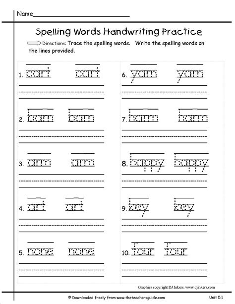 teach child   read handwriting  st grade worksheet printable