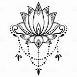 Loto Mandalas Mehndi Henna sketch template