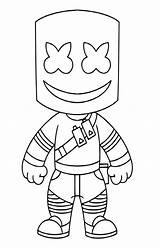 Fortnite Marshmello Coloring Pages Kids Little Awesome sketch template
