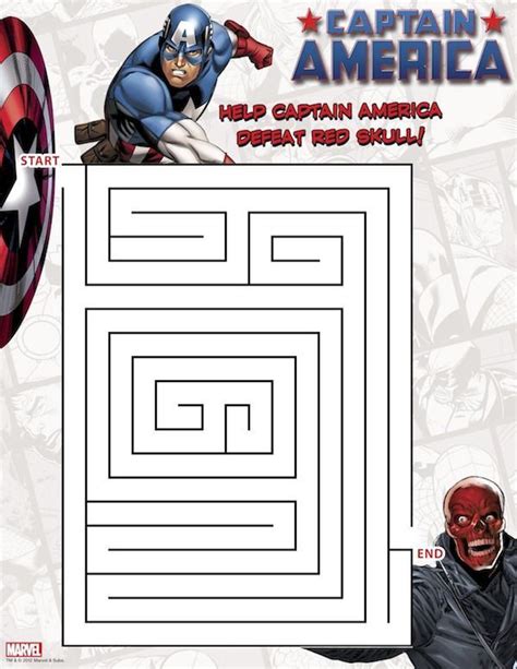 avengers coloring pages printable maze captain america maze  kids