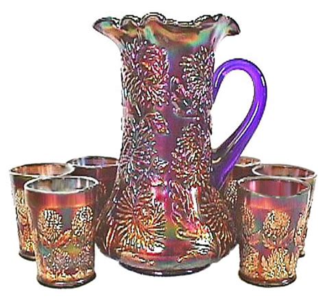 beautiful jug glass water set