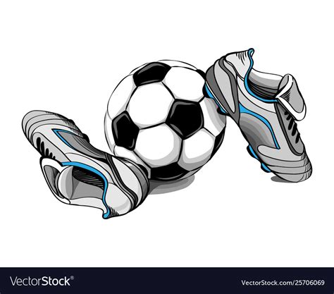 football boots  ball   white background vector image