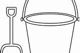 Bucket Coloring Pages Shovel Beach Pail Taking Water Color sketch template