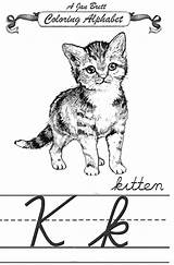 Cursive Janbrett Kitten Alphabet Coloring Click Subscription Downloads sketch template