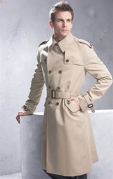 2021 trench coat men classic double breasted mens long