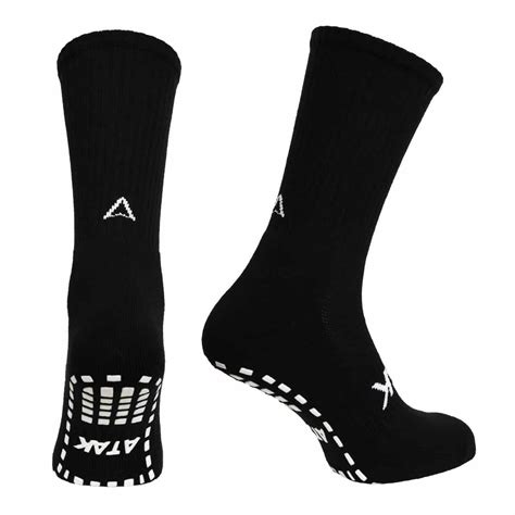 plain black grip mid leg socks
