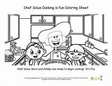 Cooking Coloring Kids Kitchen Printables Fun Sheet Box Right sketch template