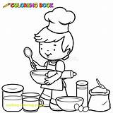 Coloring Cooking Pages Boy Printable Para Colorear Cook Kitchen Utensils Book Carpintero Herramientas Con Color Google Outline Buscar Preparing Getcolorings sketch template