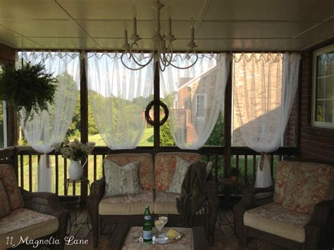 Inexpensive Sheer Curtains Add Privacy To Screened Porch 11 Magnolia Lane