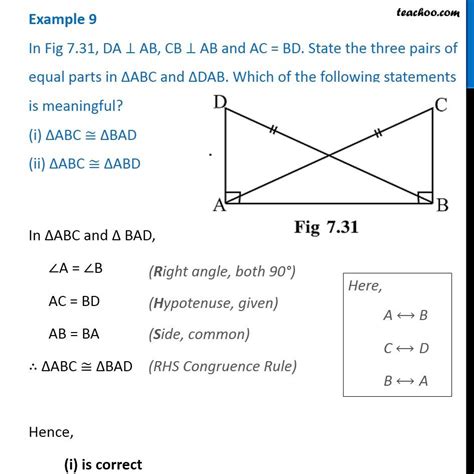 Example 9 In Fig 7 31 Da Perpendicular Ab Cb Ab And Ac Bd
