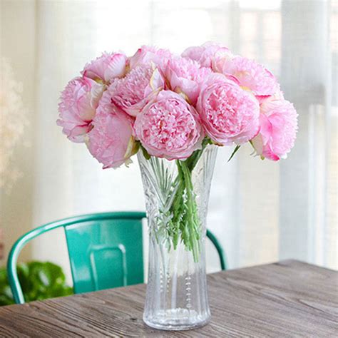 great cheap artificial fake peony silk flowers bridal