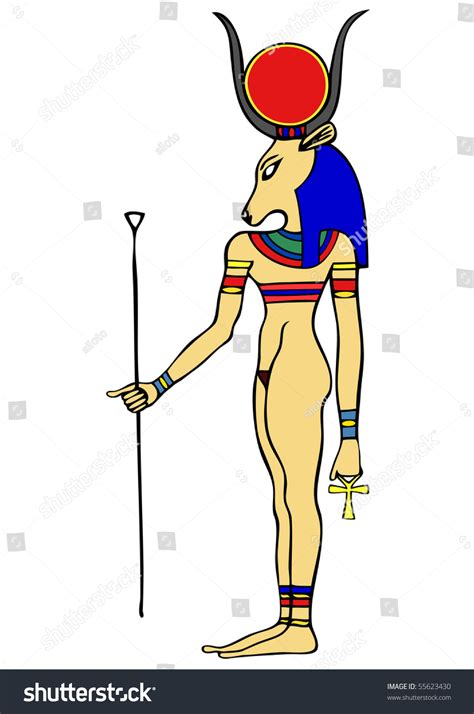 Vector Goddess Of Ancient Egypt Hathor Among The