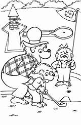 Coloring Golf Pages Berenstain Bears Mini Putt Kids Miniature Color Papa Playing Course Bear Brother Sister Colouring Sheet Drawing Printable sketch template