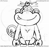Drunk Monkey Clipart Dumb Coloring Cartoon Outlined Vector Thoman Cory Regarding Notes Clipground sketch template