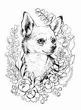 Chihuahua Mandalas sketch template