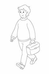 Boris Coloring Pages Briefcase Walking His sketch template