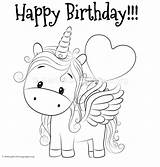 Unicorn Coloring Birthday Happy Pages Color Play Online sketch template