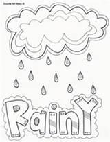 Weather Coloring Pages Rainy Kids Preschool Worksheets Kindergarten Classroom Science Doodles Theme Activities Teaching Classroomdoodles Visit sketch template