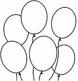 Balloon Coloring Pages Balloons Printable Drawing Six Clipart Line Template Hot Colouring Air Beautiful Birthday Color Kids Clip Cut Paint sketch template