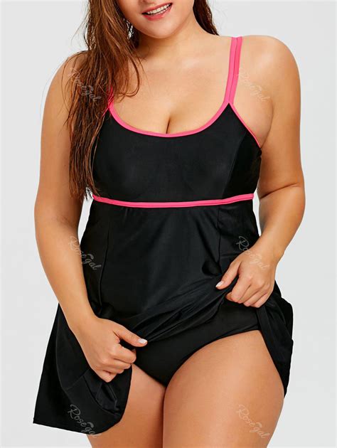 [37 Off] Underwire Plus Size Skirted Swimsuit Rosegal