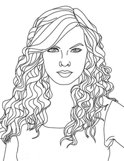 taylor swift curly hair coloring page color luna super coloring