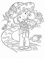 Strawberry Shortcake Coloring Kids Pages Characters Simple sketch template