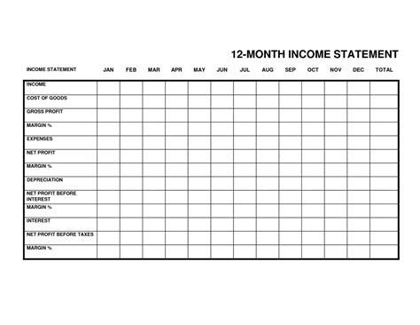 monthly income statement small business excelxocom