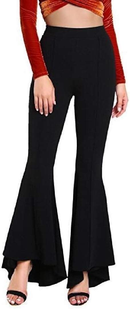 Yyear Pantalones De Acampanados Para Mujer Negro Xs Mx