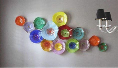 Chihuly Murano Glass Flower Hanging Plates Wall Art