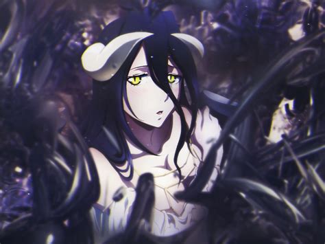 Download 1280x960 Wallpaper Albedo Overlord Anime Girl Dark