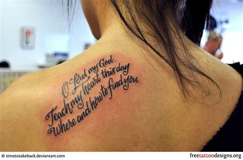 Bible Phrase Tattoo On A Girls Shoulder Tattoos Pinterest Phrase