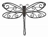 Dragonfly Drawing Cute Line Coloring Whimsical Garden Pages Wing Fly Dragon Drawings Wrought Outdoor Simple Wall Template Iron Templates Sketch sketch template