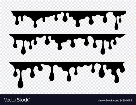 dripping paint set liquid drips paint flows vector image drip