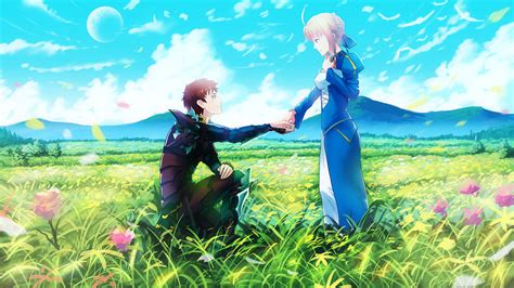 Armor Emiya Shirou Fate Series Fate Stay Night Flowers