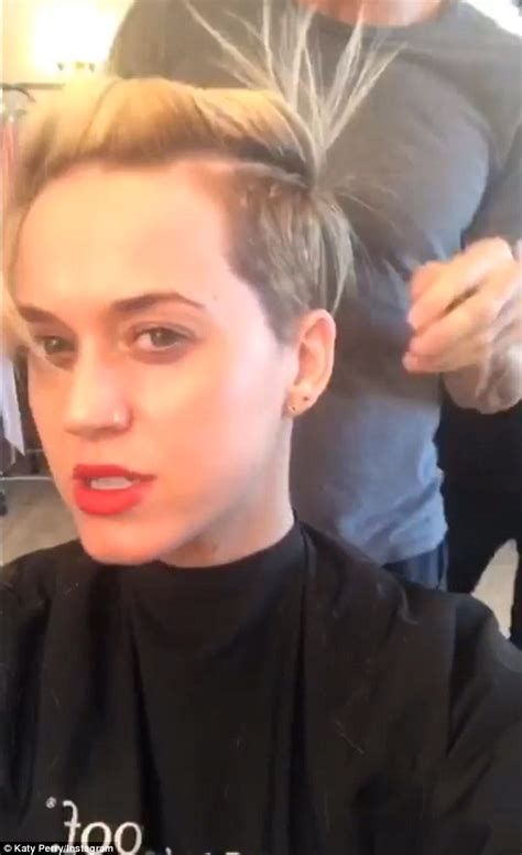 Katy Perry Unveils A Miley Cyrus Shaved Hairdo Daily Mail Online