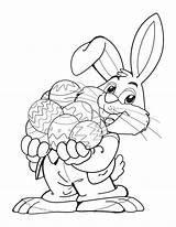 Coloring Easter Bunny Pages Kids Print sketch template