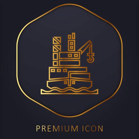 barge golden  premium logo  icon  stock vector graphic image