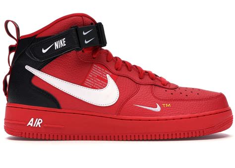 nike air force 1 mid utility university red 804609 605