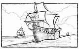 Carabelas Cristobal Colon Embarcaciones Dibujo Descubrimiento Pinta Barcos Colón Llegando Sobrehistoria Enciclopedia sketch template