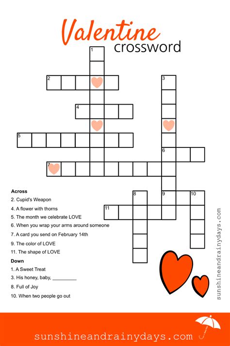 valentine crossword puzzles printable prntblconcejomunicipaldechinu