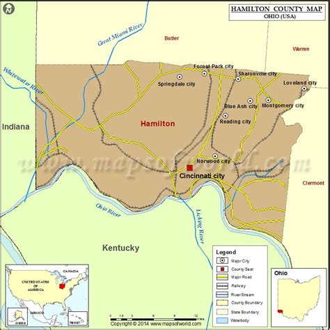 hamilton county map map  hamilton county ohio