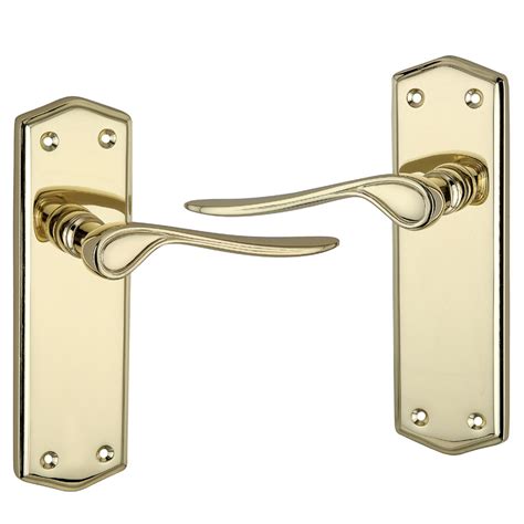 rowan polished brass effect internal door handle door knobs
