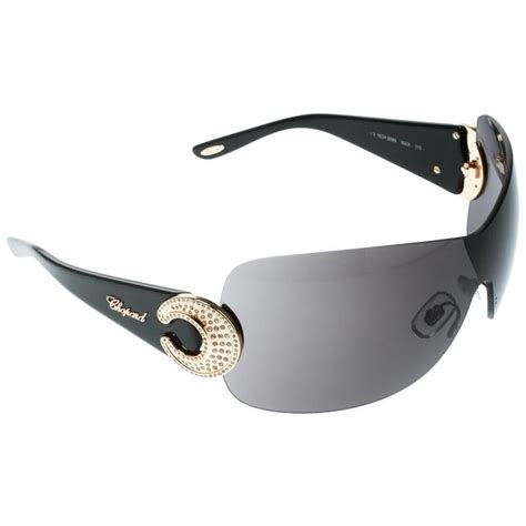 chopard black sch939s embellished shield sunglasses for sale at 1stdibs