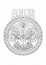 Aries Mandala sketch template