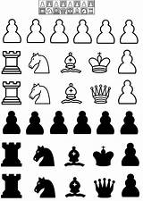 Chess Coloring Pieces Pages Large sketch template