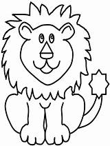Lion Animal Coloring Pages Kids Forest sketch template
